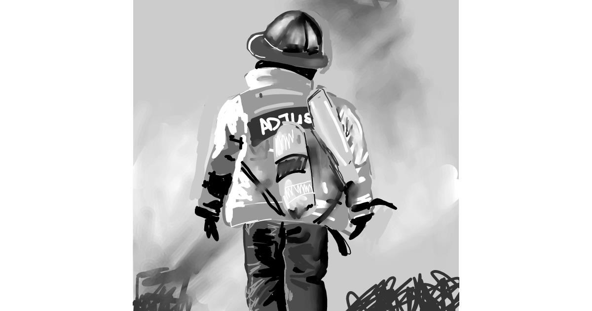 Drawing of Firefighter by Rose rocket