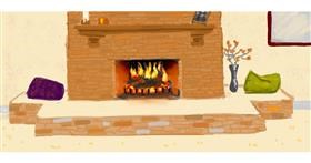 Drawing of Fireplace by shiNIN