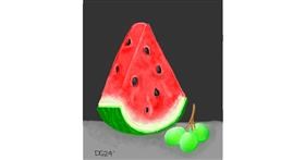 Drawing of Watermelon by GreyhoundMama