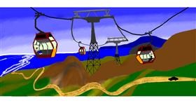 Drawing of Cable car by Kim