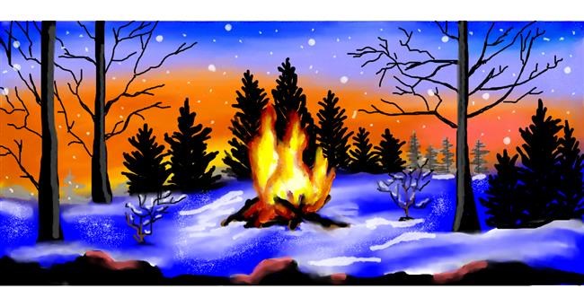 Drawing of Campfire by DebbyLee