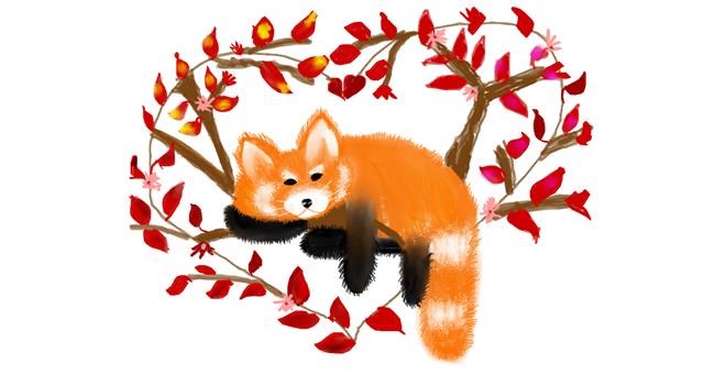 Roter Panda-Zeichnung von Tokyo