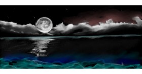 Drawing of Moon by Çhåching