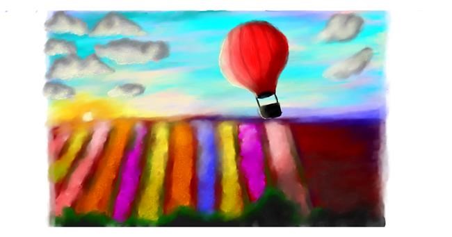 Heißluftballon-Zeichnung von Sara