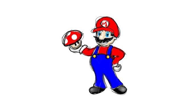 Drawing of Super Mario by A