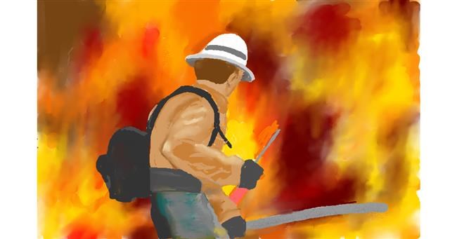 Drawing of Firefighter by GJP