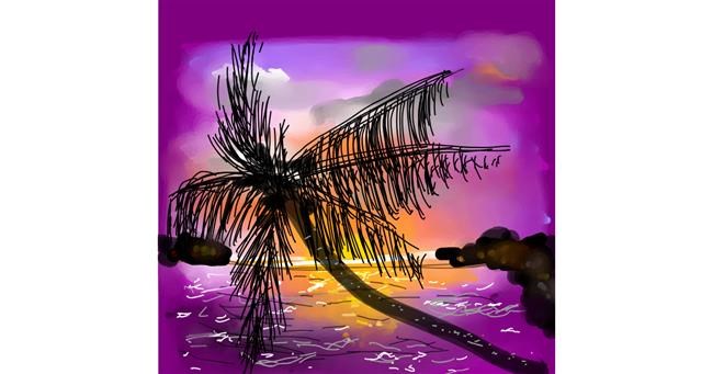 Drawing of Palm tree by Eclat de Lune