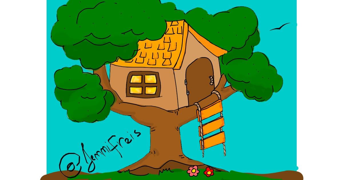 Drawing of Treehouse by Jennifreis