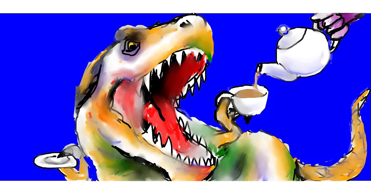 Drawing of T-rex dinosaur by Rog