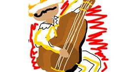 Drawing of Guitar by Star