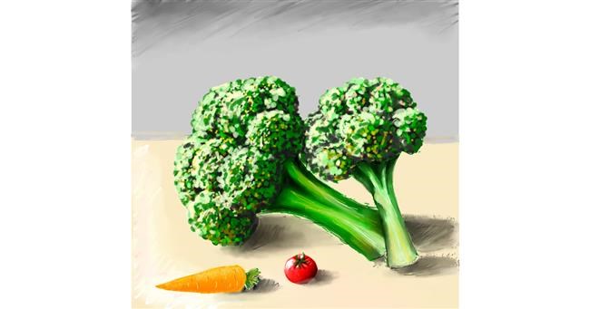 Drawing of Broccoli by Andromeda