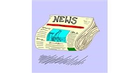 Drawing of Newspaper by Hunter