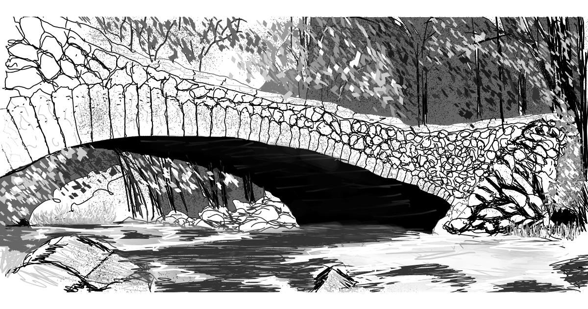 Drawing of Bridge by p.m. p.
