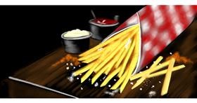 Drawing of French fries by Chaching
