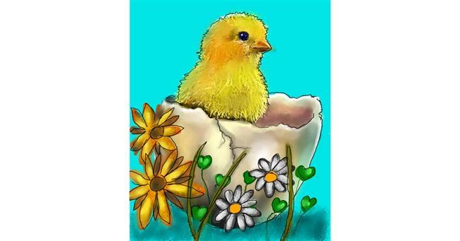 Drawing of Easter chick by Leah