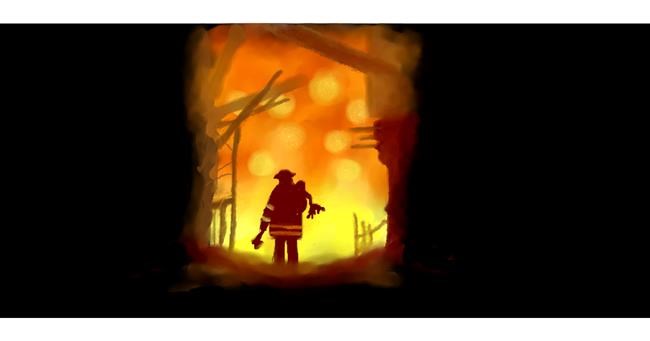 Drawing of Firefighter by Oli