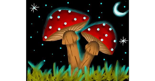 Drawing of Mushroom by Freny