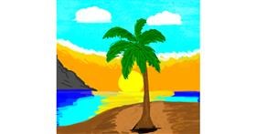 Drawing of Palm tree by Mighty Games YT