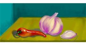 Drawing of Garlic by Debidolittle