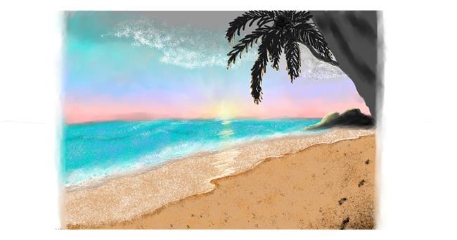 Drawing of Beach by Sara