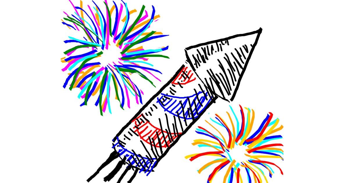 Drawing of Fireworks by anastasia
