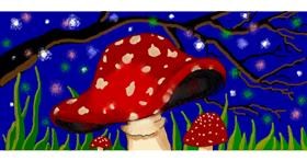 Drawing of Mushroom by Debidolittle