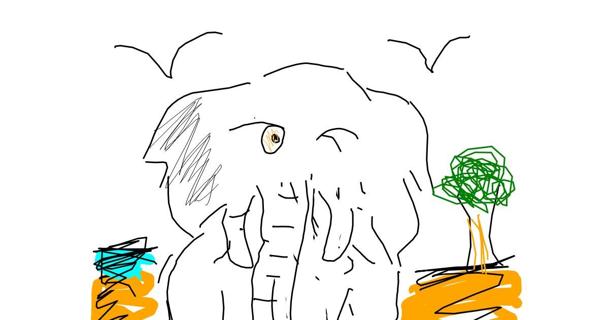 Drawing of Elephant by Fgy au guy go g