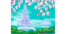 Drawing of Eiffel Tower by Cec