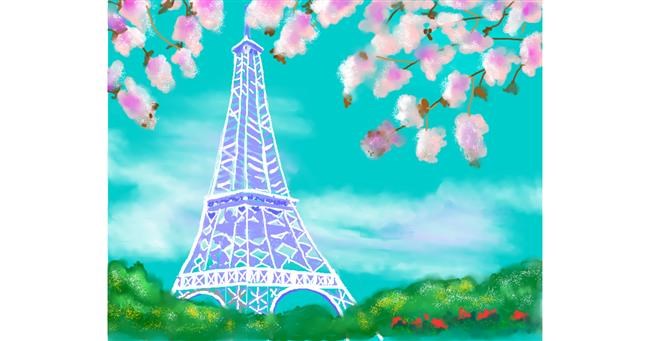 Drawing of Eiffel Tower by Cec