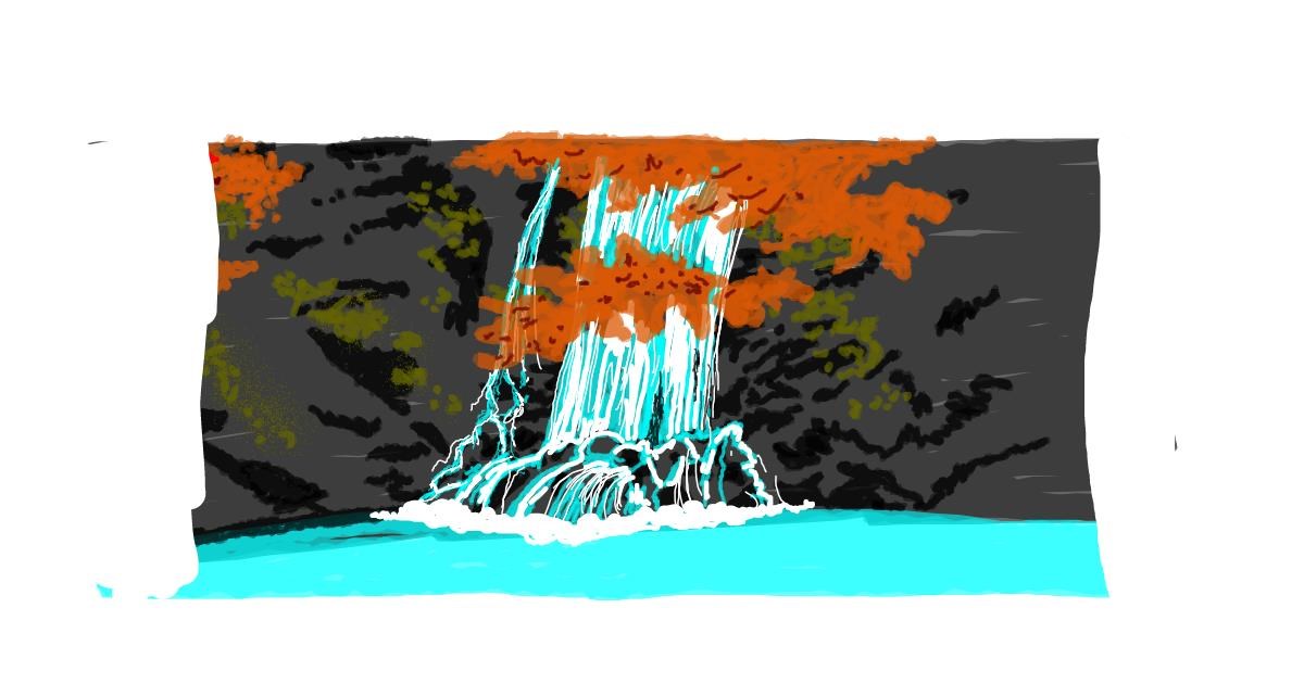 Drawing of Waterfall by Helena
