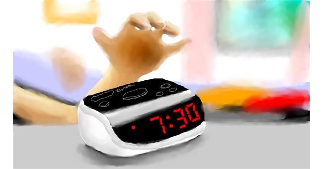 Drawing of Alarm clock by Zi