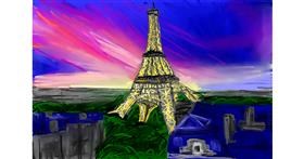 Drawing of Eiffel Tower by Mia