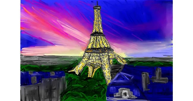 Drawing of Eiffel Tower by Mia