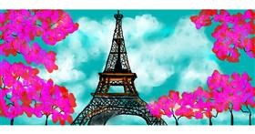 Drawing of Eiffel Tower by DebbyLee