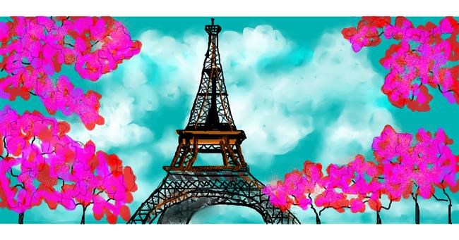 Drawing of Eiffel Tower by DebbyLee