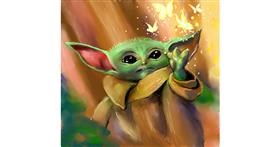 Drawing of Baby Yoda by Star
