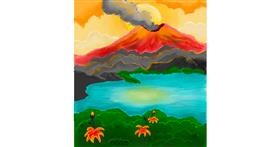 Drawing of Volcano by GreyhoundMama