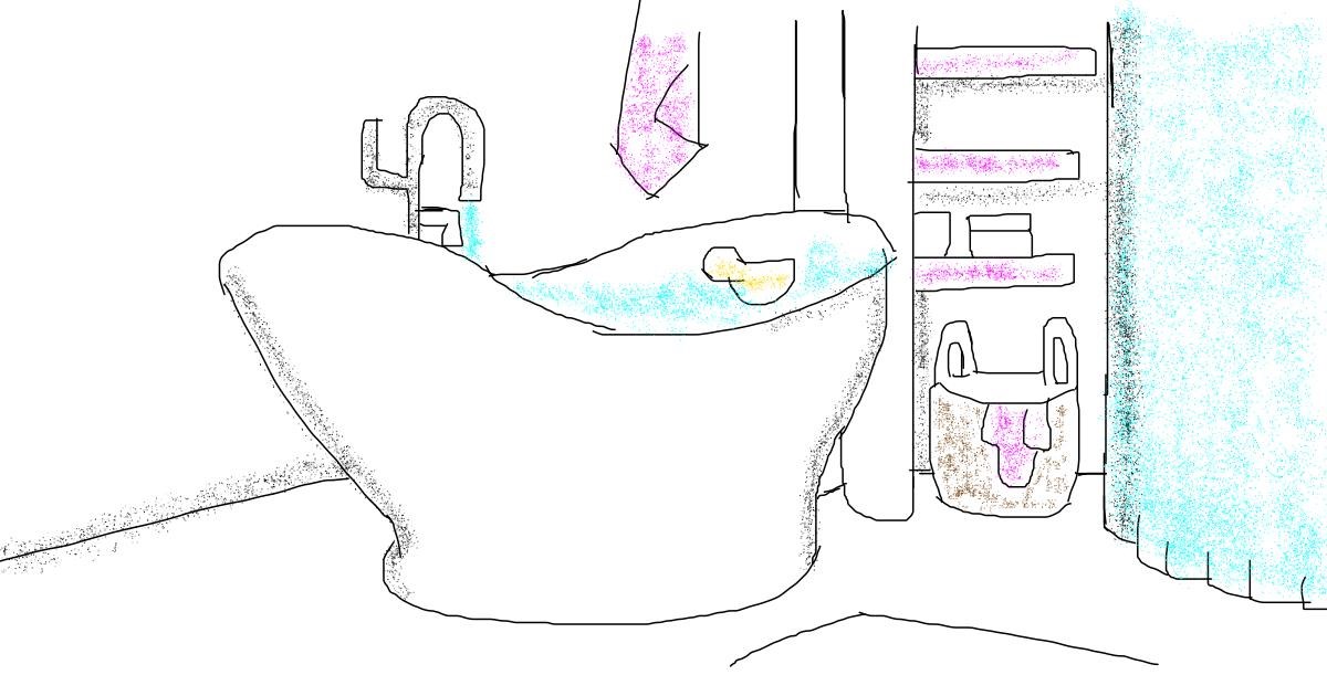 Drawing of Bathtub by Destiny