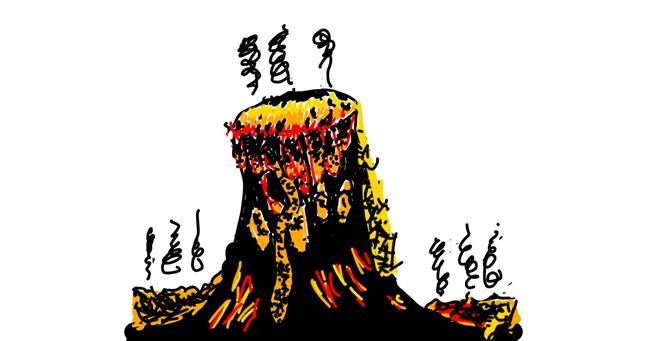 Drawing of Volcano by Lindsay
