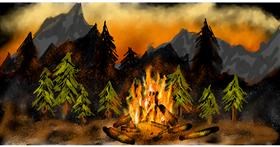 Drawing of Campfire by Eclat de Lune