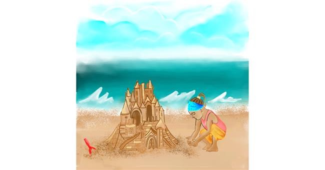 Drawing of Sand castle by Keke •_•