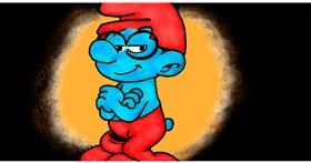 Drawing of Smurf by InessA