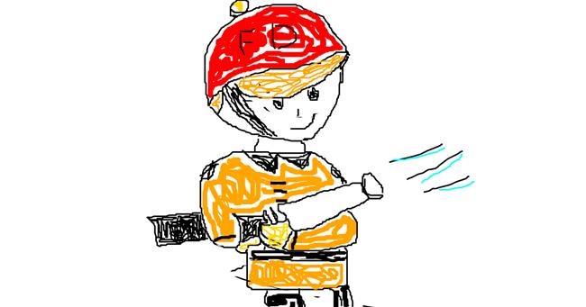 Drawing of Firefighter by Anonymous