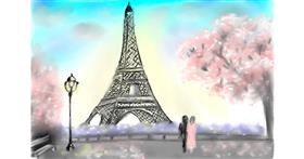 Drawing of Eiffel Tower by Wizard