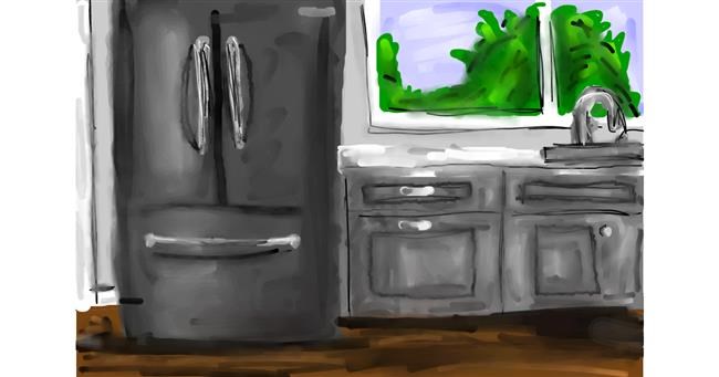 Drawing of Refrigerator by Mia