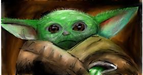 Drawing of Baby Yoda by Soaring Sunshine
