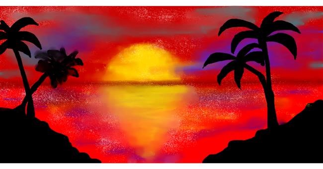 Sonnenuntergang-Zeichnung von CmScribler