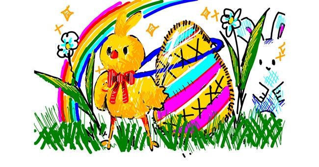 Drawing of Easter chick by kika