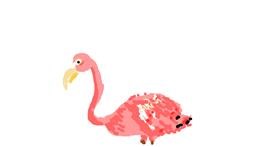 Drawing of Flamingo by San