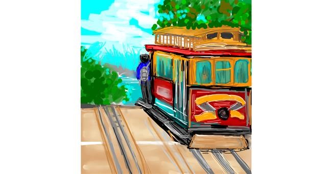 Drawing of Cable car by KayXXXlee